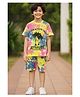Unicorns Cotton Knit Half Sleeves Tie & Dye Beach Adventures Attitude Text Printed Coordinating Tee & Shorts Night Suit Set - Multi Colour