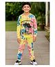 Unicorns Cotton Knit Half Sleeves Tie & Dye Beach Adventures Attitude Text Printed Coordinating Night Suit Set - Multi Colour