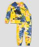 Unicorns Cotton Knit Half Sleeves Tie & Dye Beach Adventures Attitude Text Printed Coordinating Night Suit Set - Yellow & Blue