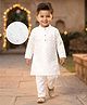 Babyhug Woven Full Sleeves Kurta Pajama Set With Sequin Embroidery - White