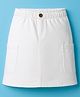 Pine Kids Denim Woven Solid Color Skirt - White