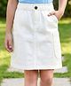 Pine Kids Denim Woven Solid Color Skirt - White