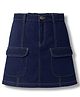 Pine Kids Denim Woven Solid Color Skirt with Pocket - Navy Blue