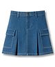 Pine Kids Denim Woven Solid Color Skirt with Pocket - Blue