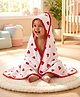 Doodle Poodle Interlock Knit Hooded Wrapper With Floral Print L 75 x B 75 cm - White