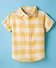 JASH KIDS Cotton Woven Half Sleeves Checks Shirt - Light Yellow