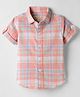 JASH KIDS Cotton Woven Half Sleeves Checks Shirt - Peach