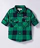 JASH KIDS Cotton Woven Full Sleeves Checks Shirt - Green