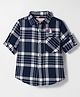 JASH KIDS Cotton Woven Full Sleeves Checks Shirt - Navy Blue