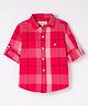 JASH KIDS Cotton Woven Full Sleeves Checks Shirt - Red