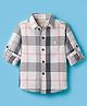 JASH KIDS Cotton Woven Full Sleeves Checks Shirt - White