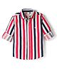JASH KIDS Cotton Woven Full Sleeves Stripes Shirt - Red