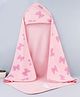 Doodle Poodle 100% Cotton Knit Bow Printed Hooded Towel L 83 x B 82 cm - Pink
