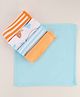 Doodle Poodle Interlock Knit Cotton Hand & Face Towels Pack of 5 L 26 x B 25.5 cm - White Blue & Orange