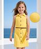 Hola Bonita Knit Sleeveless Textured Solid Dress With Belt - Yellow