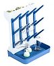 Baby Bottle Drying Rack for 12 Bottles - White & Blue| BPA-Free| Drying & Storing Feeding Bottles & Accessories| with Drip Tray
