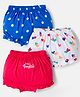 Babyhug Select 100% Cotton Bloomer With Heart Print Pack Of 3 - Red Navy Blue & White