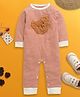 Nino Bambino Organic Cotton Knit Full Sleeves Bear Patch Detailed Romper - Brown