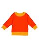 Nino Bambino Fleece Woven Full Sleeves Colour Blocked Light Winter Sweatshirt - Orange