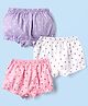 Babyhug 100% Cotton Knit Bloomers With Polka Dot Print Pack of 3 - Pink Purple & White
