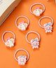Stol'n Set Of 6 Cartoon Applique Detailed Rubber Bands - Pink