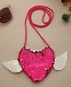 Stol'n Heart With Angel Wings Sequins Embellished Sling Bag - Red