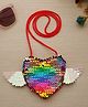 Stol'n Heart With Angel Wings Sequins Embellished Sling Bag - Multi Colour
