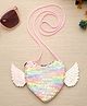 Stol'n Heart With Angel Wings Sequins Embellished Sling Bag - Pink