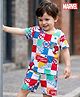 Babyhug Marvel Single Jersey Knit Half Sleeves Co-ords T-Shirt & Shorts Set with Spiderman Graphic - Multicolor