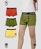TRESNOVA Cotton Elastane Knit Pack Of 3 Striped & Typography Printed Briefs - Orange Yellow & Black