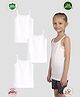 TRESNOVA Cotton Elastane Knit Pack Of 3 Sleeveless Solid Camisoles - White