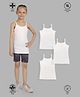 TRESNOVA Cotton Elastane Knit Pack Of 3 Sleeveless Solid Camisoles - White