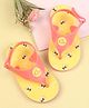 Babyoye Velcro Closure Flip Flops with Honey Bee Print - Yellow