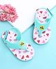 Babyoye Velcro Closure Flip Flops with Watermelon Print - Aqua Blue