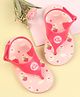 Babyoye Velcro Closure Flip Flops with Bunny Print - Pink