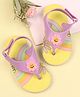Babyoye Velcro Closure Flip Flops with Floral Print - Lavender