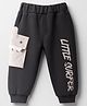 Mini Taurus Looper Knit Full Length Lounge Pant with Text Graphic - Charcoal Grey