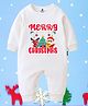 The Peppy Tend 100% Cotton Knit Christmas Theme Full Sleeves Merry Christmas Text Printed Romper - White