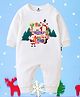 The Peppy Tend 100% Cotton Knit Christmas Theme Full Sleeves My 1st Christmas Text Printed Romper - White