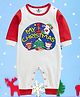 The Peppy Tend 100% Cotton Knit Christmas Theme Raglan Full Sleeves My 1st Christmas Text Printed Romper - White & Red