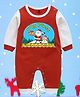 The Peppy Tend 100% Cotton Knit Christmas Theme Raglan Full Sleeves My 1st Christmas Text Printed Romper - Red & White