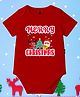 The Peppy Tend 100% Cotton Knit Christmas Theme Half Sleeves Merry Christmas Printed  Onesie - Red