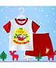 The Peppy Tend Christmas Theme 100% Cotton Knit Half Sleeves My First Christmas Printed Tee & Shorts Set - White & Red