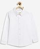 Campana 100% Cotton Woven Full Sleeves Solid Shirt - White