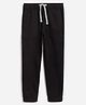 Campana Cotton Elastane Woven Solid Jogger - Black
