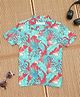 The Lion & the Fish Viscose Woven Half Sleeves Leaves Printed Shirt - Red