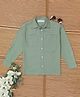 The Lion & the Fish Cotton Woven Full Sleeves Solid Shirt - Jade Green