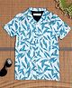 The Lion & the Fish Woven Half Sleeves Leaves Printed Shirt - Sea Form