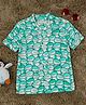 The Lion and the Fish Viscose Woven Half Sleeves Crocodile Printed Shirt - Sea Green