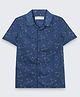 The Lion and the Fish Viscose Woven Half Sleeves Stingray Printed Shirt - Ocean Blue